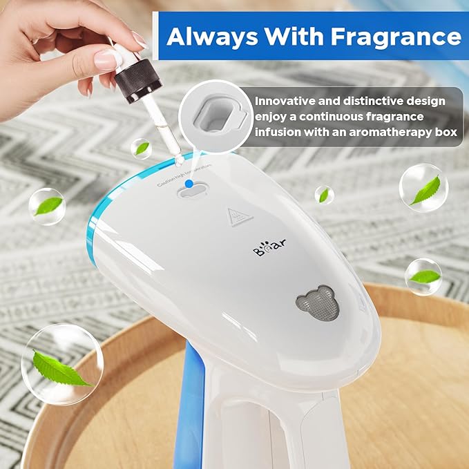 Bear Steamer for Clothes – 1300W Powerful Handheld Garment Steamer with Fast Heating, Large 230ml Tank, Auto-Off Safety, and Brush Attachment – Perfect for Home & Travel Wrinkle Removal